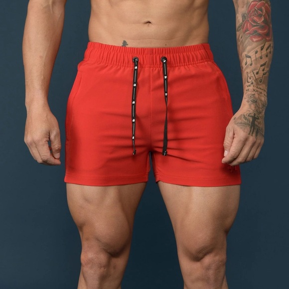(Red) YoungLA 101 BODYBUILDING SHORT SHORTS - Size medium - like new - Picture 1 of 5
